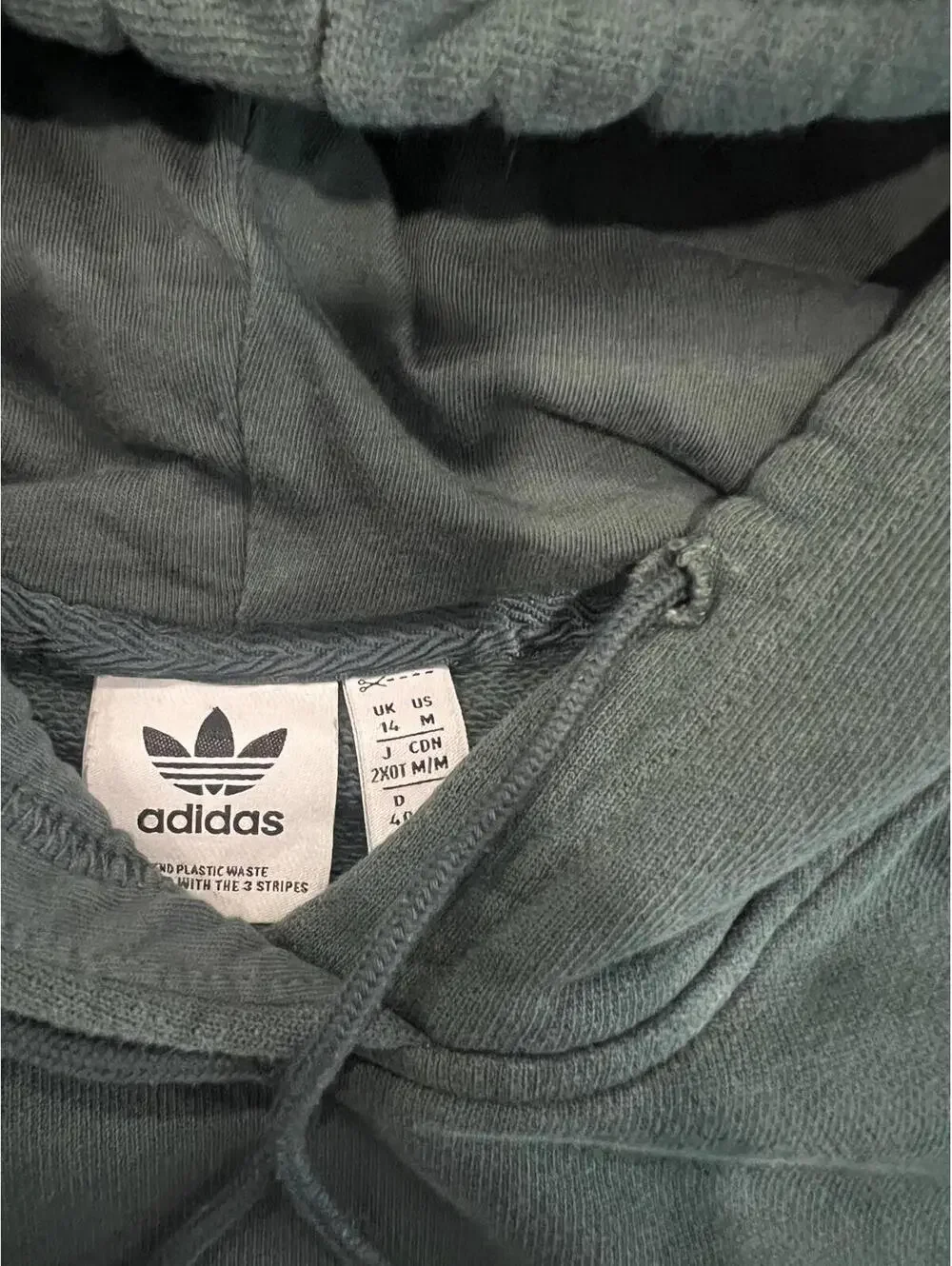 Adidas Original Men's Green Hoodie, Medium